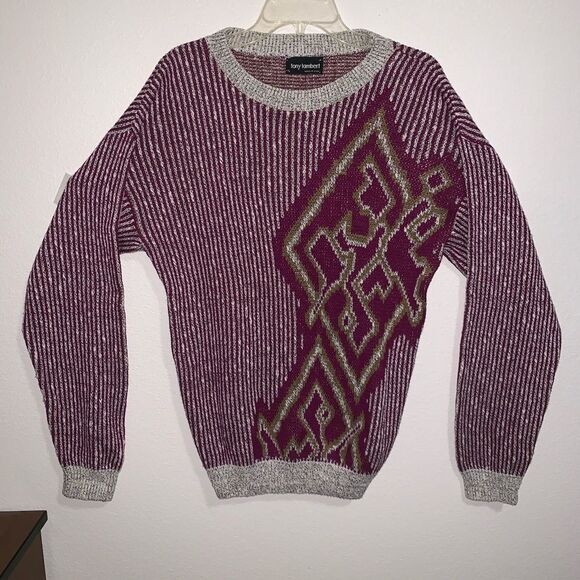 Tony Lambert Vintage Abstract Crew Neck Sweater - Picture 1 of 7